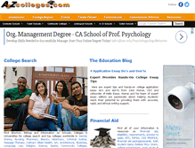 Tablet Screenshot of a2zcolleges.com
